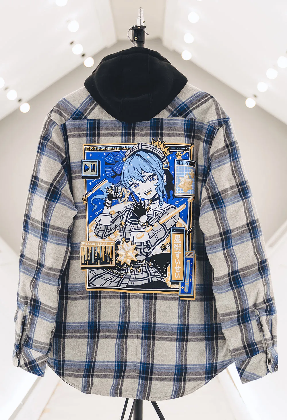 Quilted Plaid Jacket Featuring Hoshimachi Suisei at NYC