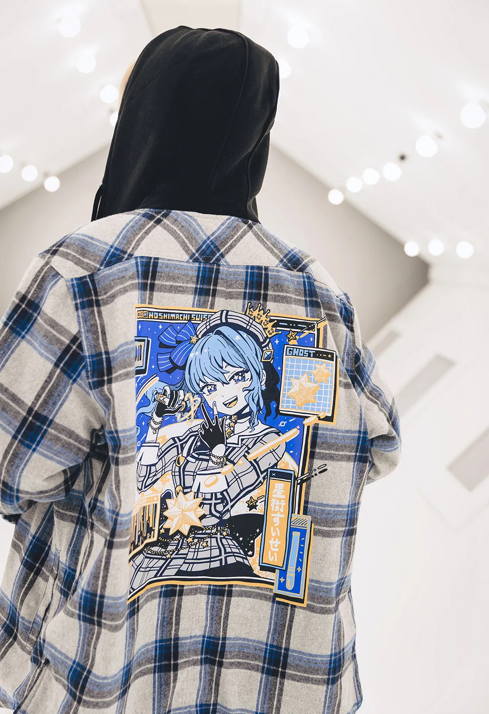 Quilted Plaid Jacket Featuring Hoshimachi Suisei at NYC