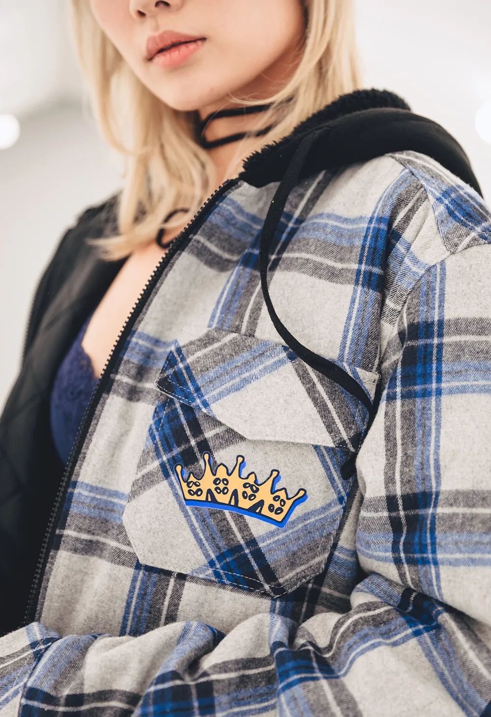 Quilted Plaid Jacket Featuring Hoshimachi Suisei at NYC