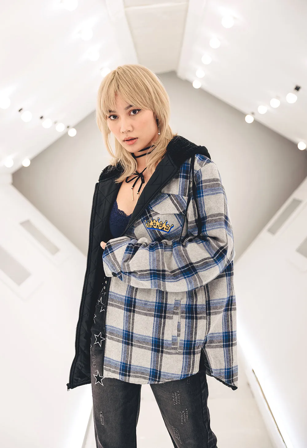 Quilted Plaid Jacket Featuring Hoshimachi Suisei at NYC