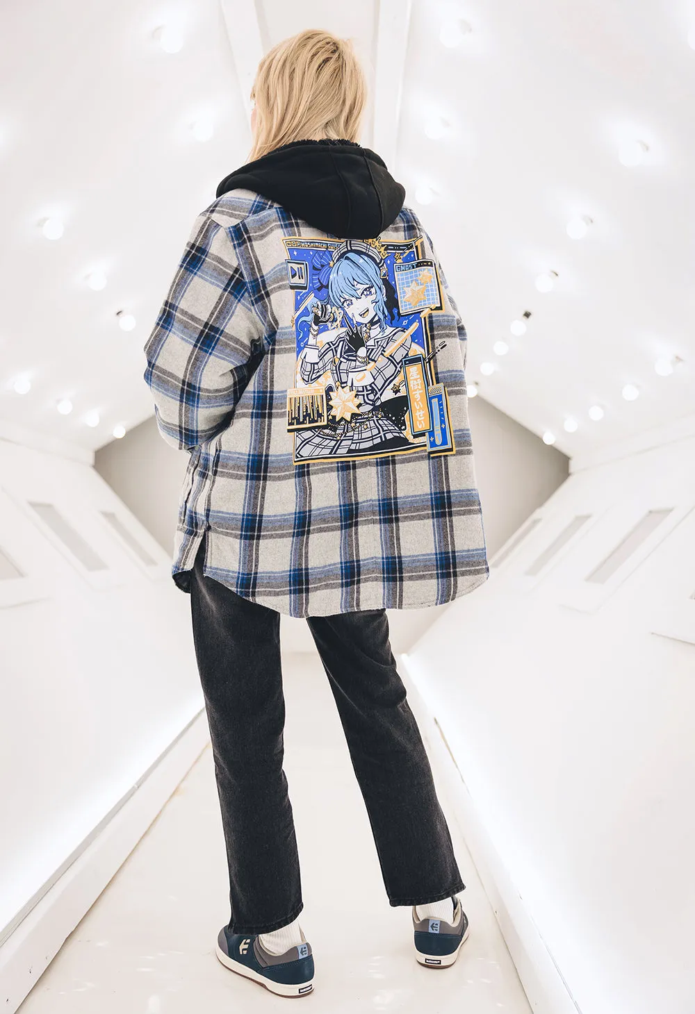 Quilted Plaid Jacket Featuring Hoshimachi Suisei at NYC