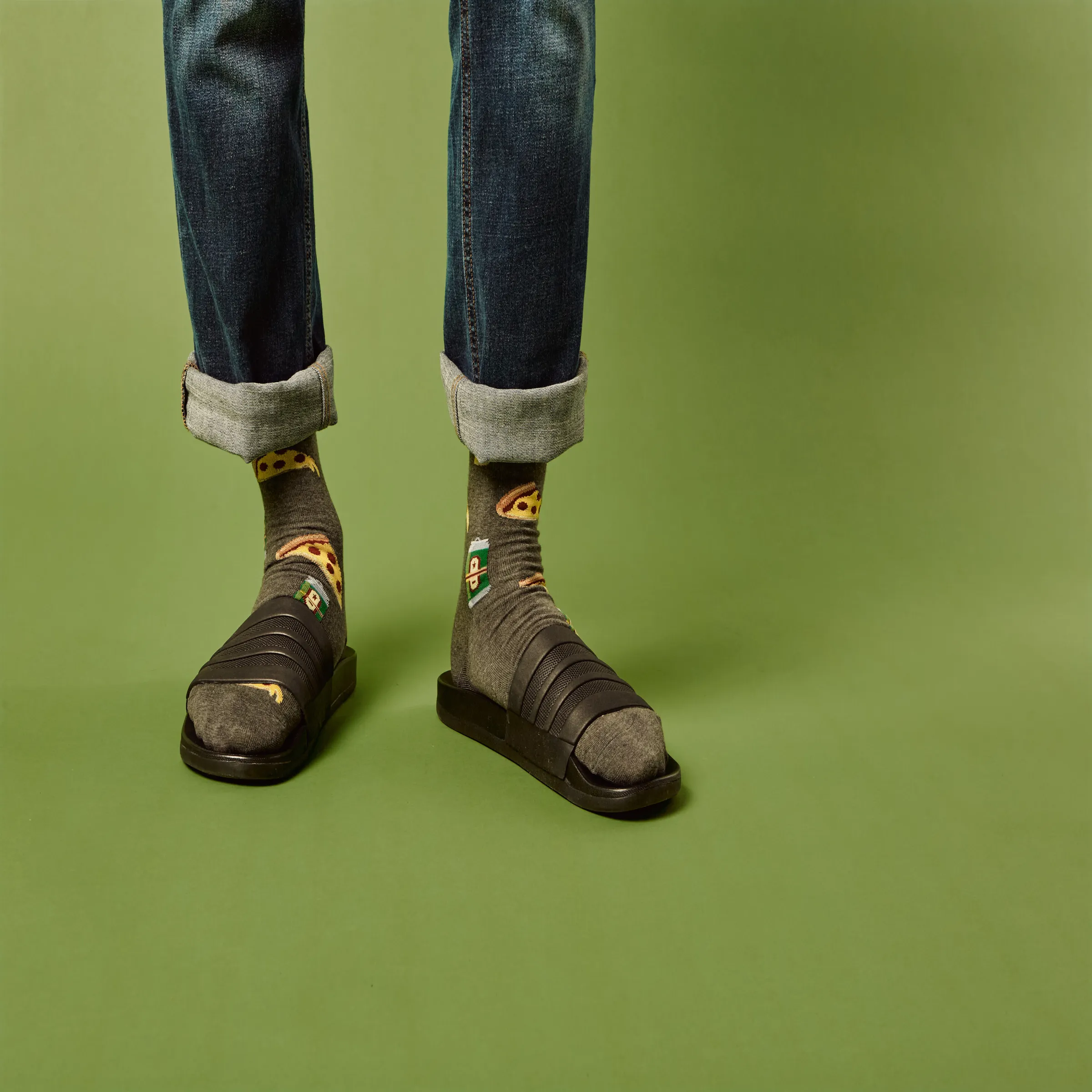 HOTSOX Men's Beer and Pizza Crew Sock