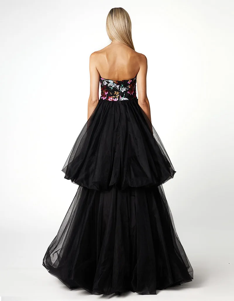 ILIANA STRAPLESS TIERED BALL GOWN B66D23L