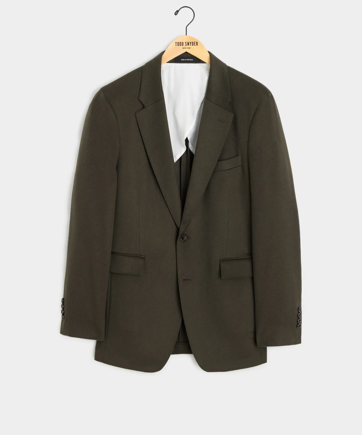 Premium Italian Cashmere Sutton Jacket in Elegant Snyder Olive