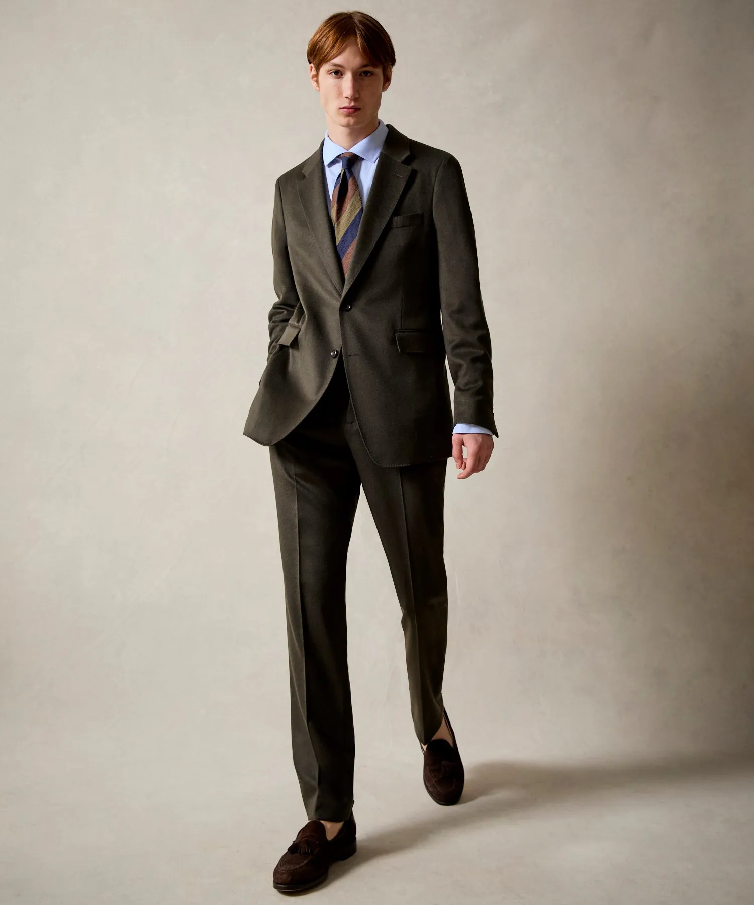 Premium Italian Cashmere Sutton Jacket in Elegant Snyder Olive