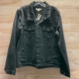 Jacket Denim By Clothes Mentor In Black, Size: Xl