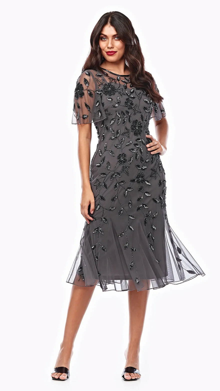 Jesse Harper - JH0499 Beaded Floral Dress