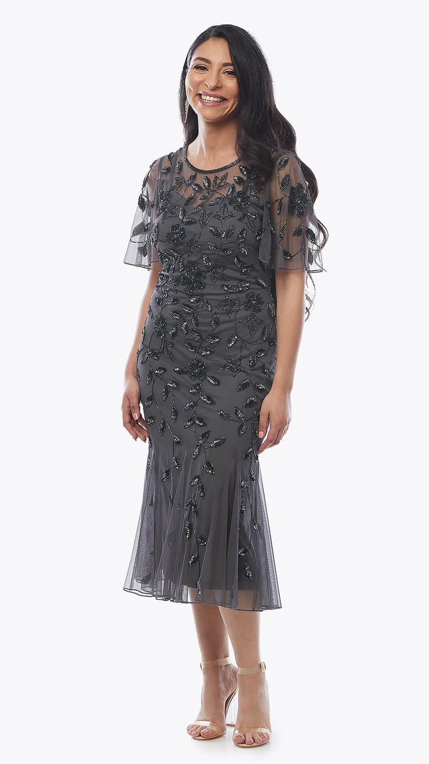 Jesse Harper - JH0499 Beaded Floral Dress