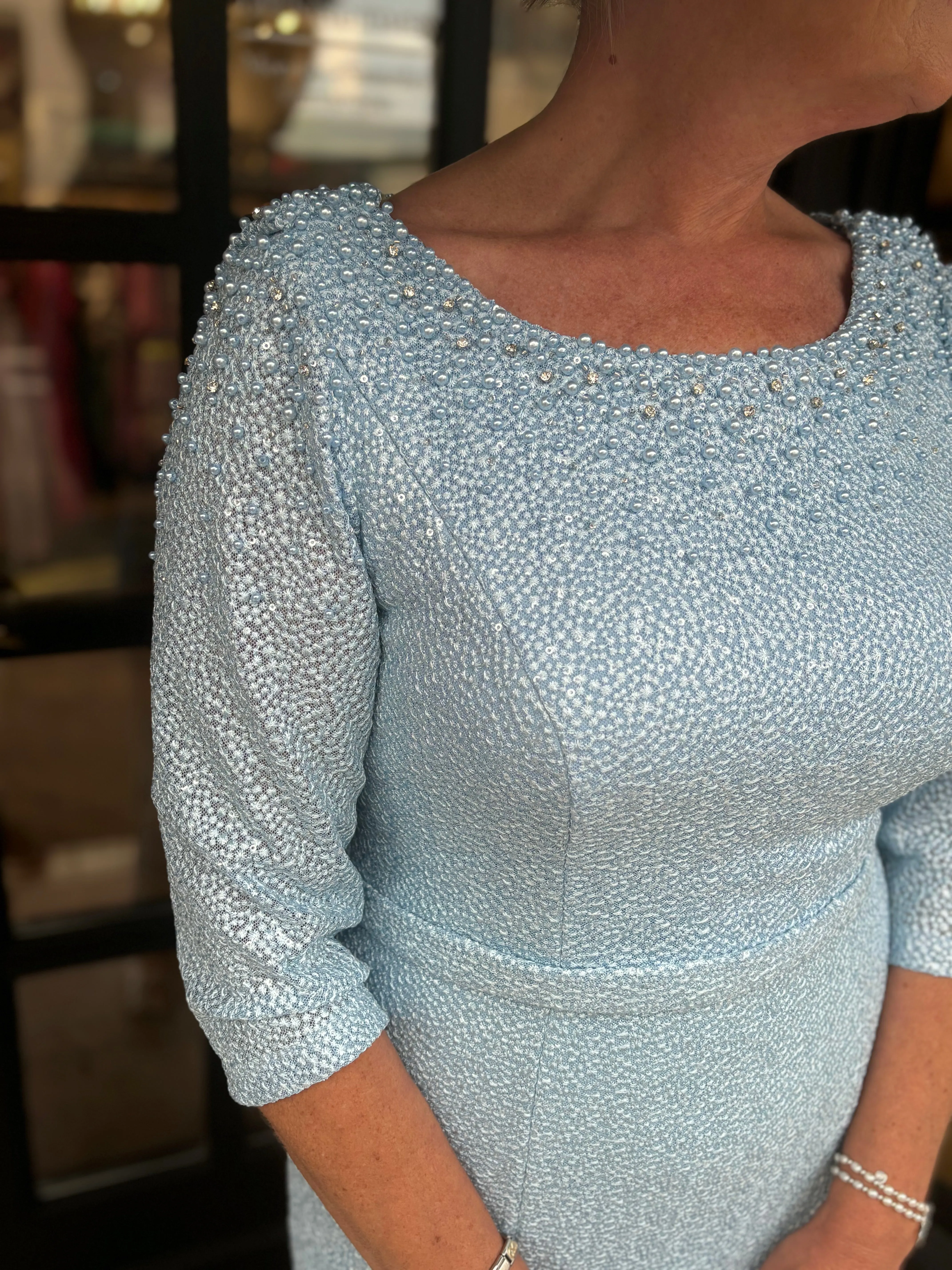 John Charles Womens 27037A Aqua Novelty Dress - Elegant and Stylish Cocktail Attire