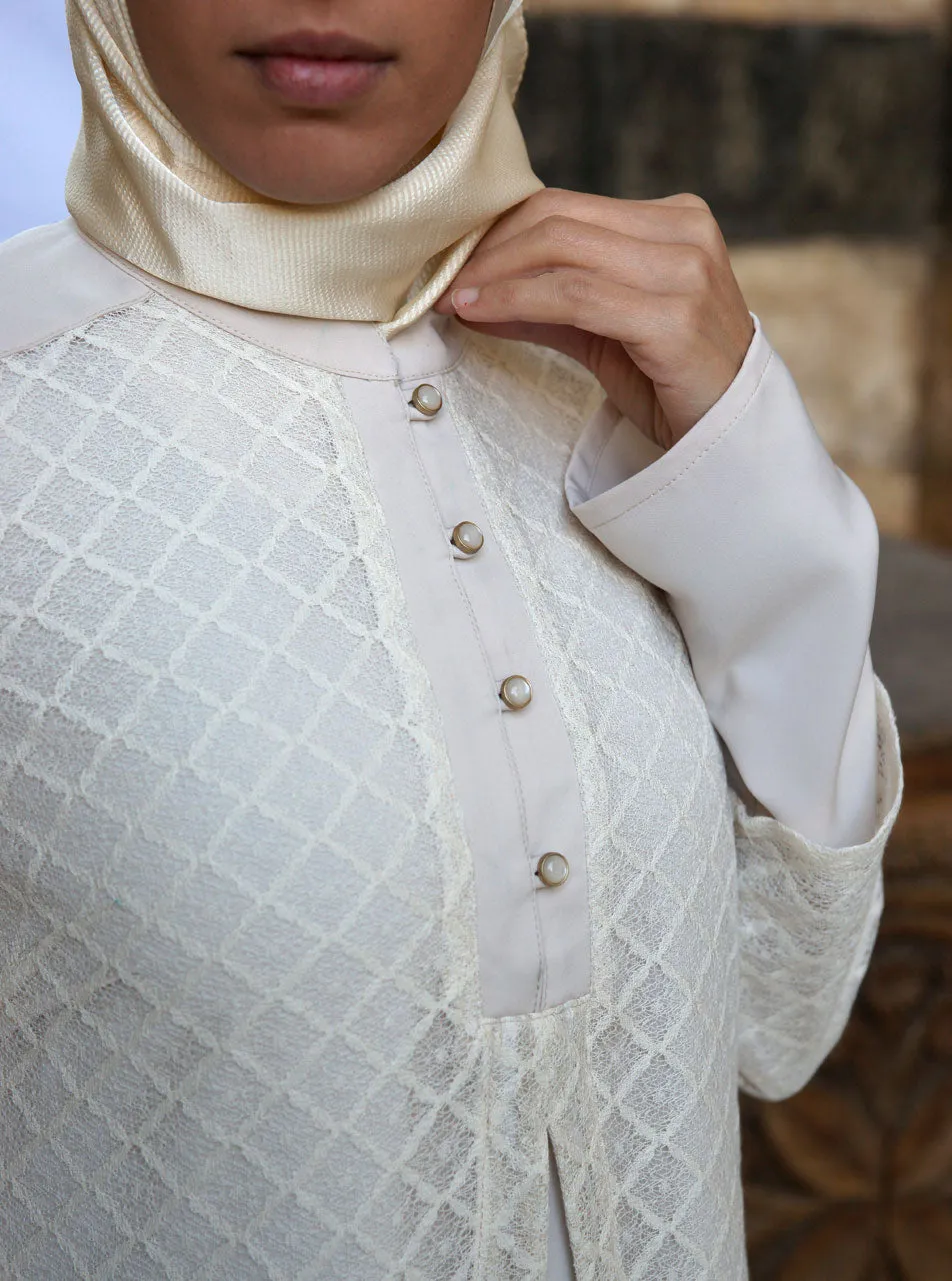 Lace Layered Abaya Gown