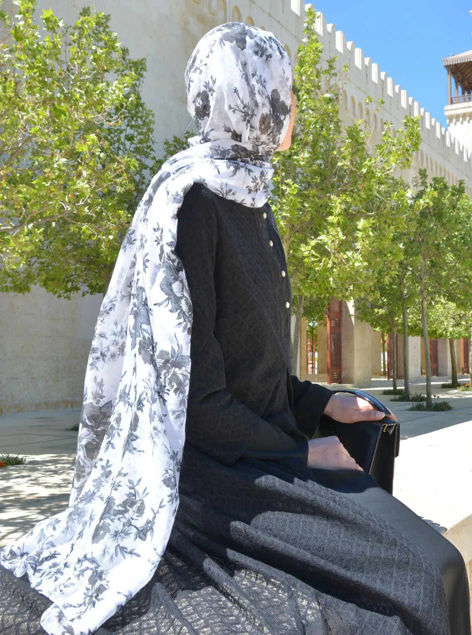 Lace Layered Abaya Gown