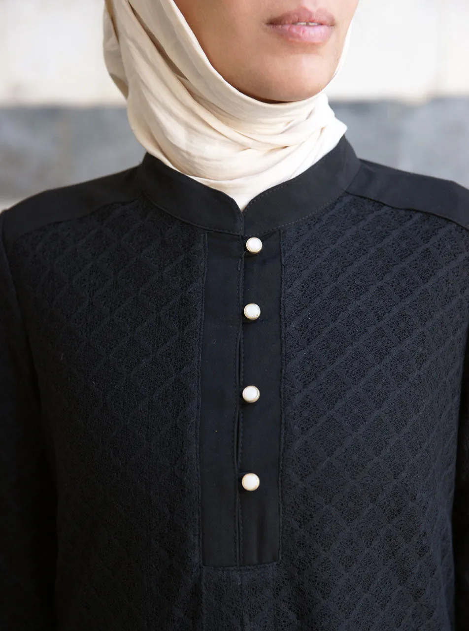 Lace Layered Abaya Gown