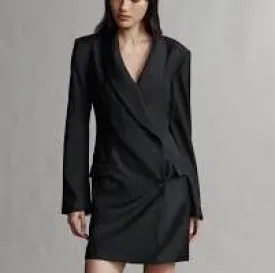 Les Caves Du Roy Dress in Superfine Tux Cloth - Black