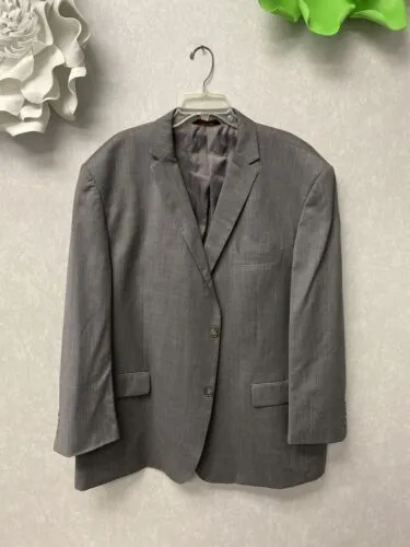 LINEA UOMO Men's Gray 2 Piece 3 Button Suit Blazer 56L Pants 52x30