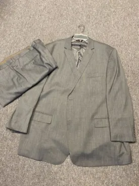 LINEA UOMO Men's Gray 2 Piece 3 Button Suit Blazer 56L Pants 52x30