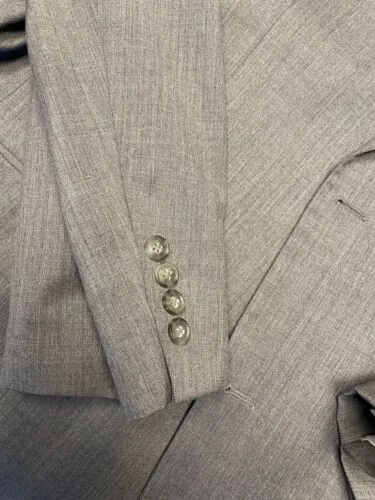 LINEA UOMO Men's Gray 2 Piece 3 Button Suit Blazer 56L Pants 52x30