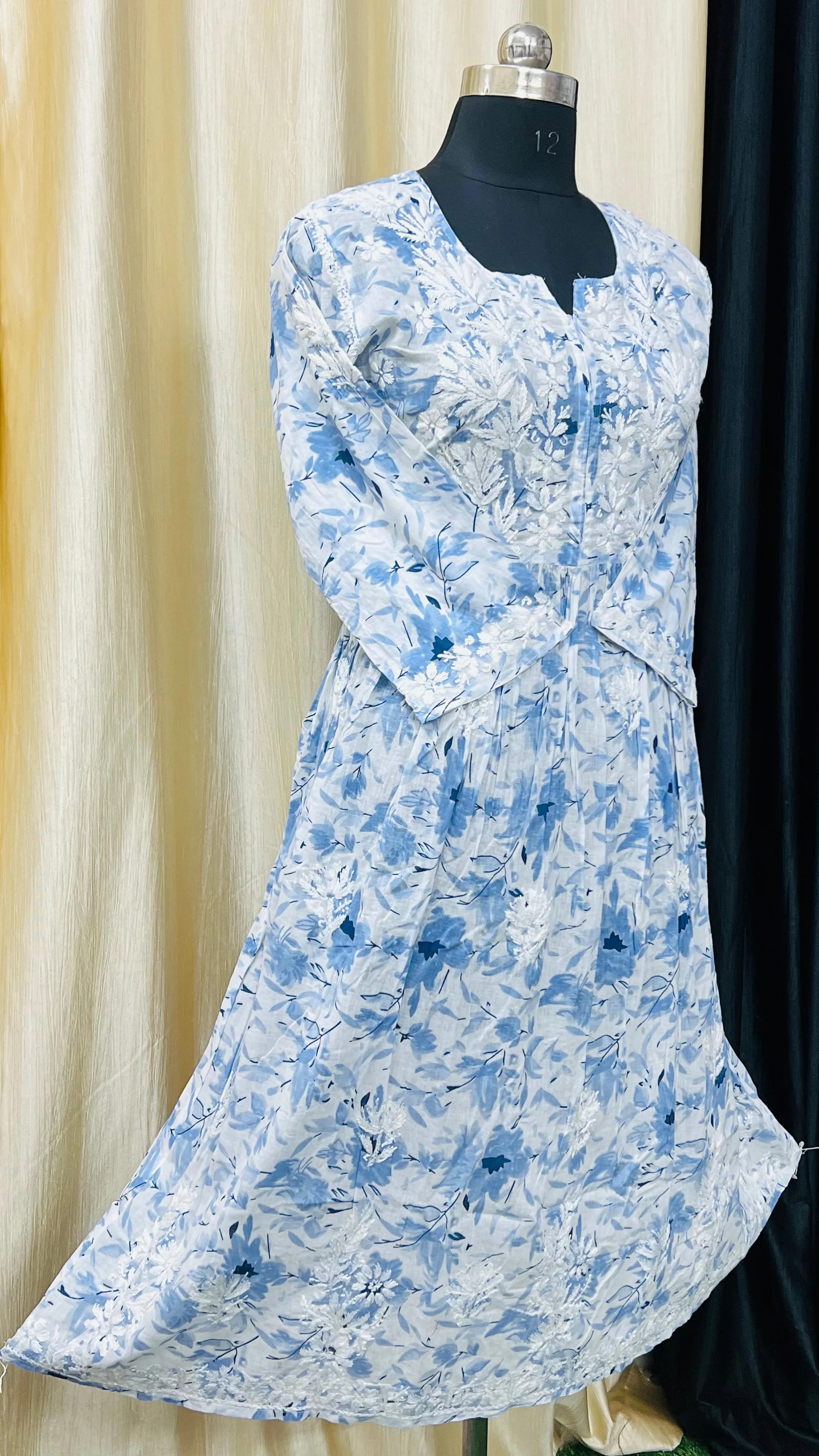 Long Chikankari Gowns