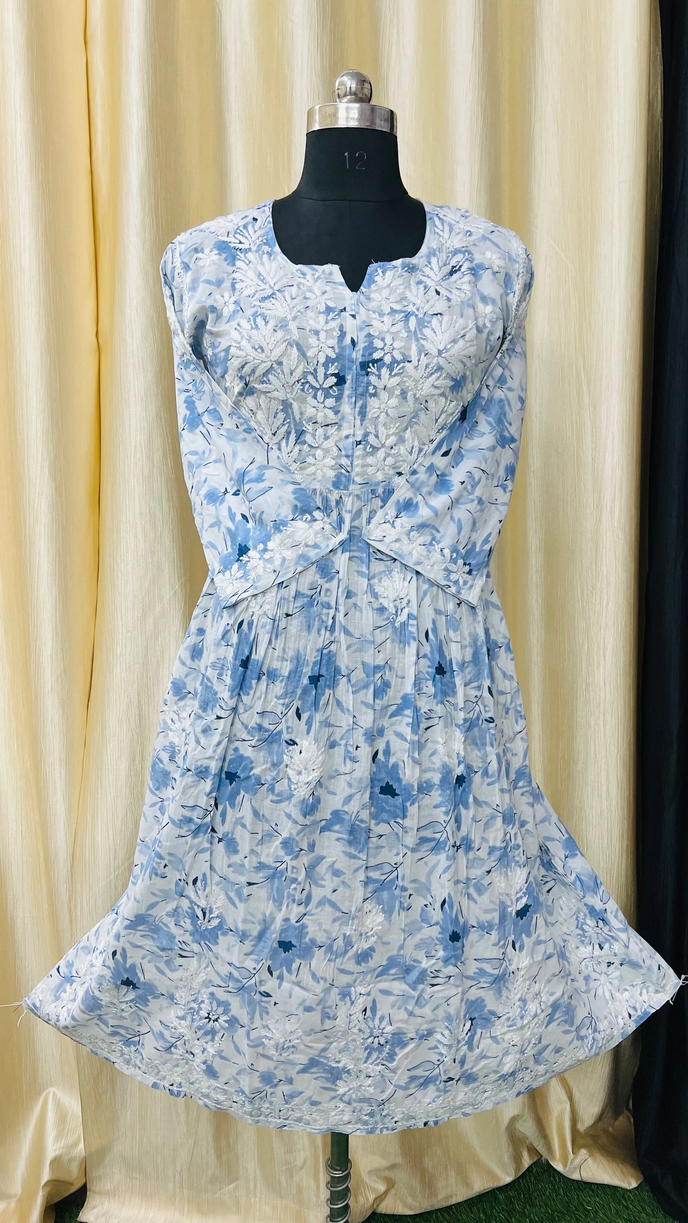 Long Chikankari Gowns