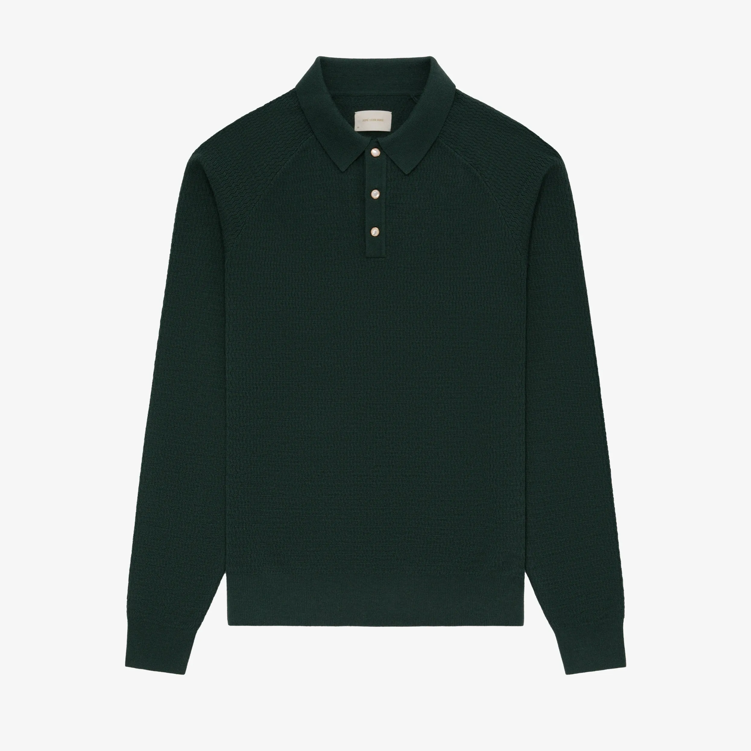 Long-Sleeve Pearl Button Polo