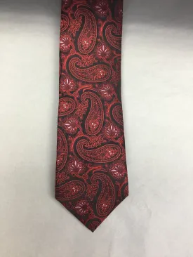Mens Silk Tie Paisley Black/Red