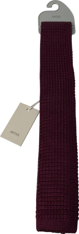 Moss Bros Red Knitted Silk Tie One Size