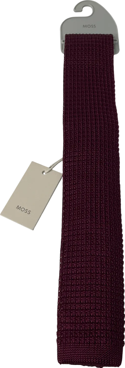 Moss Bros Red Knitted Silk Tie One Size