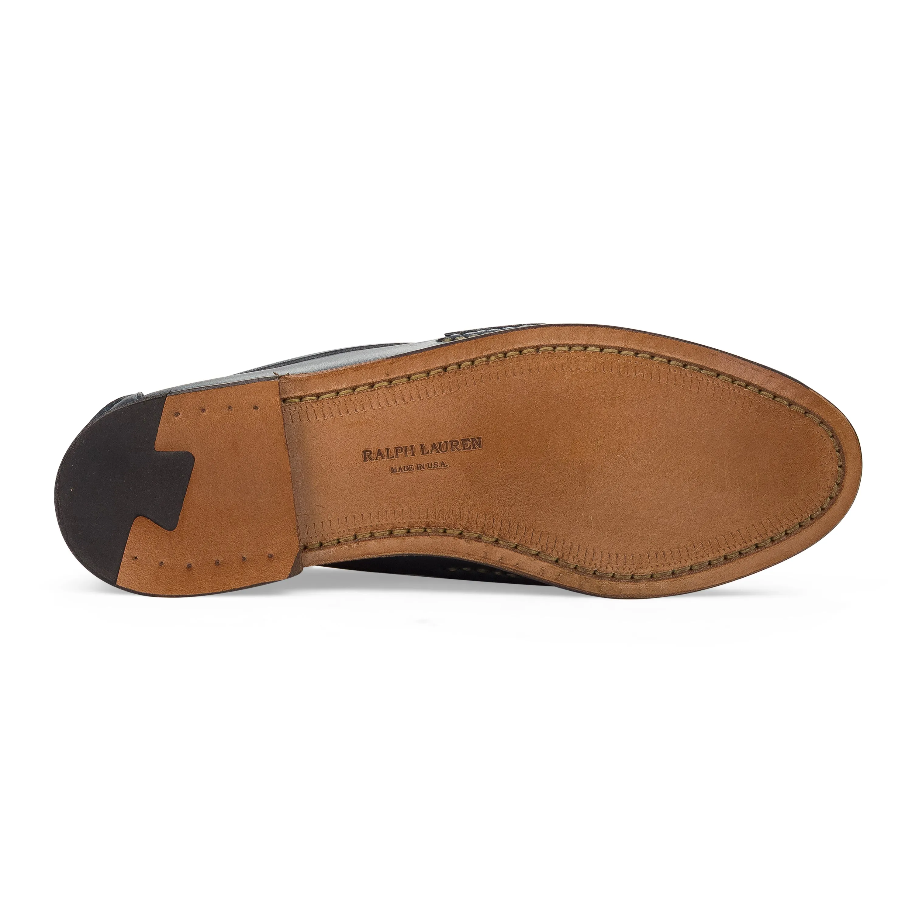 NAVY ELTHAM SMOOTH OILED PULL UP LOAFERS