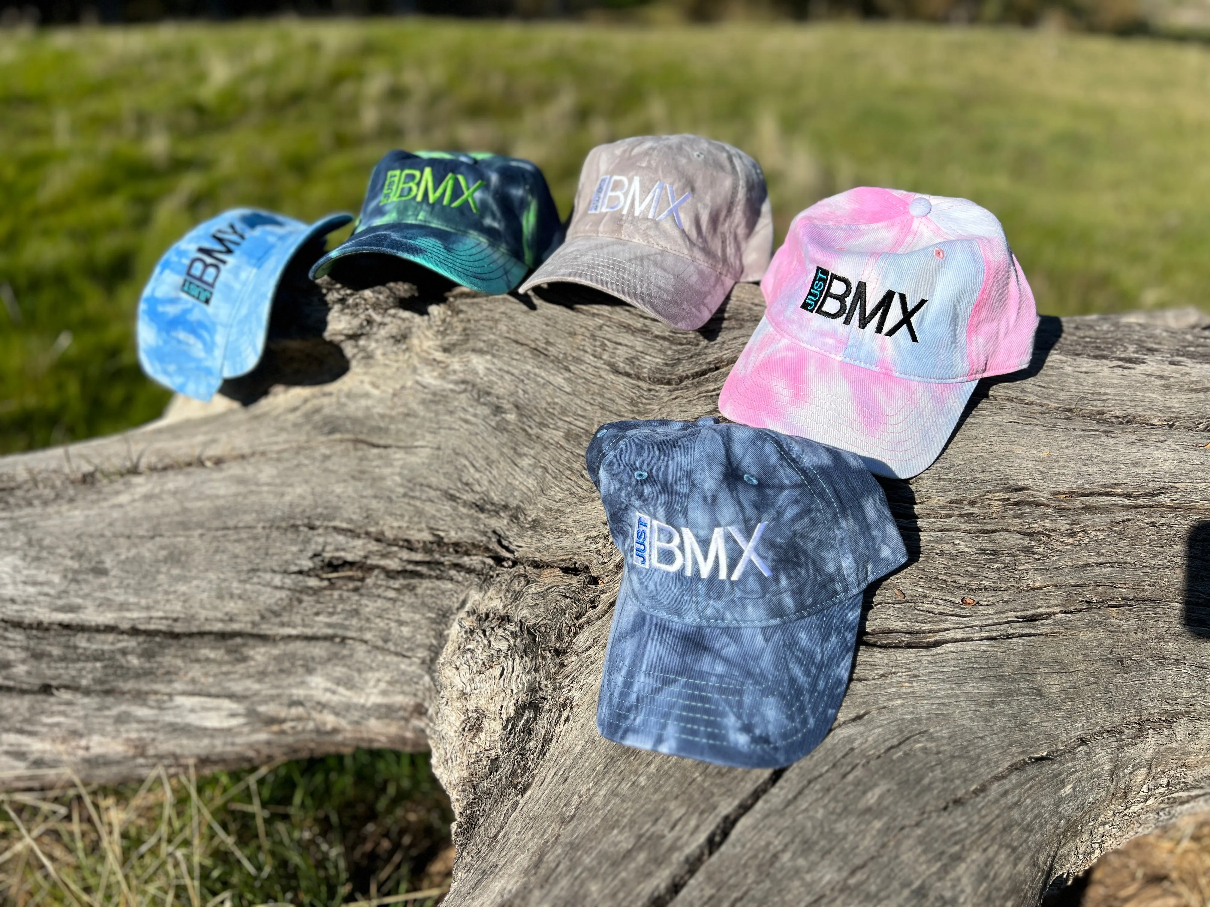 New RIM Unstructured Tie-Dyed Dad Hat with Just BMX logo
