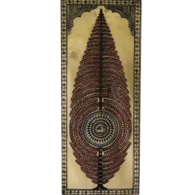 Pattachitra Burgundy Tussar Painting
