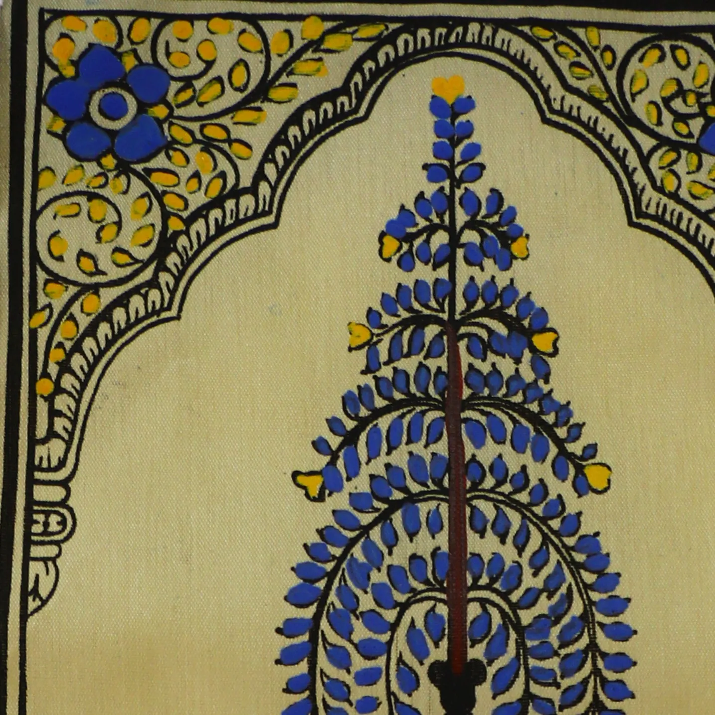 Pattachitra Cobalt Tussar Painting