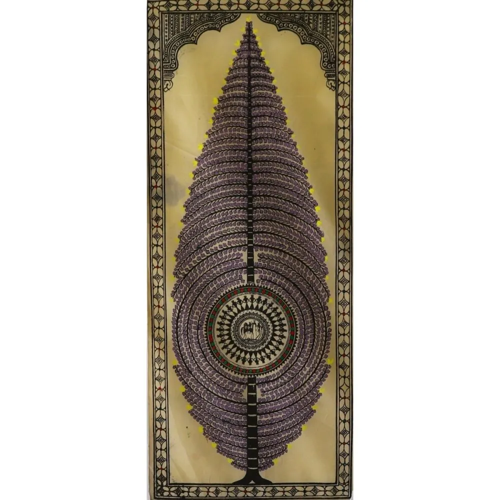 Pattachitra Lavender Tussar Painting