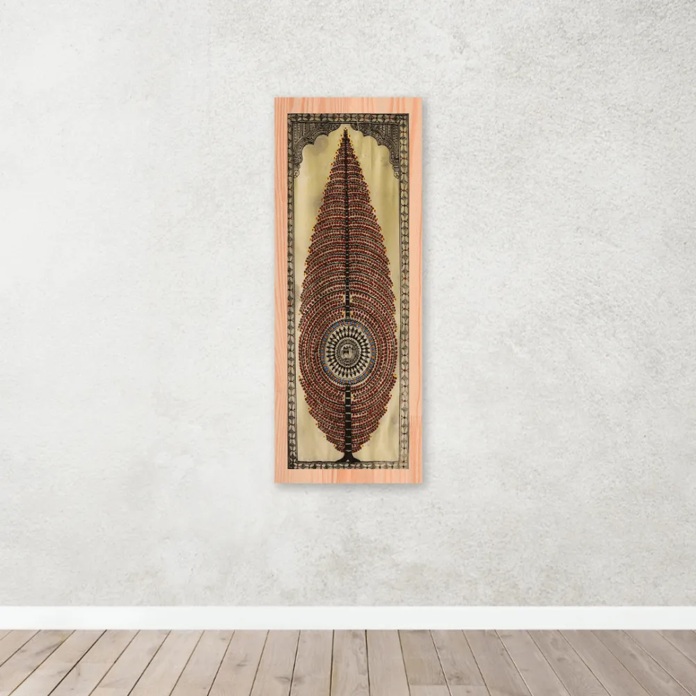 Pattachitra Mahogany Tussar Painting