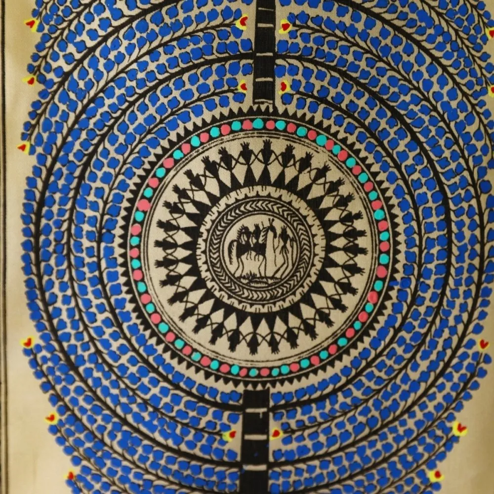 Pattachitra Sapphire Tussar painting