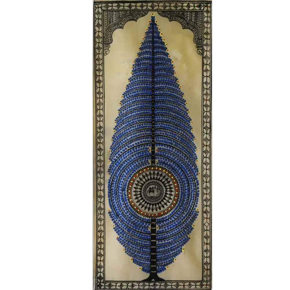 Pattachitre Azure Tussar Painting