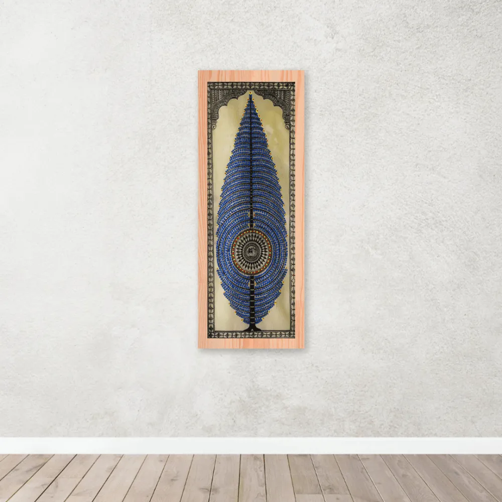Pattachitre Azure Tussar Painting