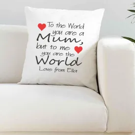 Personalised To The World Silky Cushion Cover