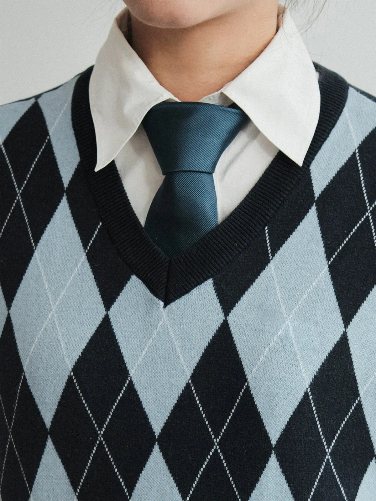 "Blush Pine" Silk Tie - Navy Blue