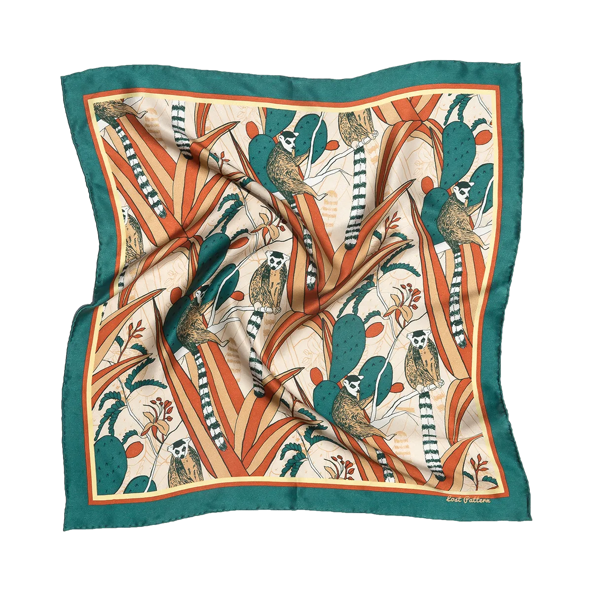 "Madagascar" Silk Bandana - Green