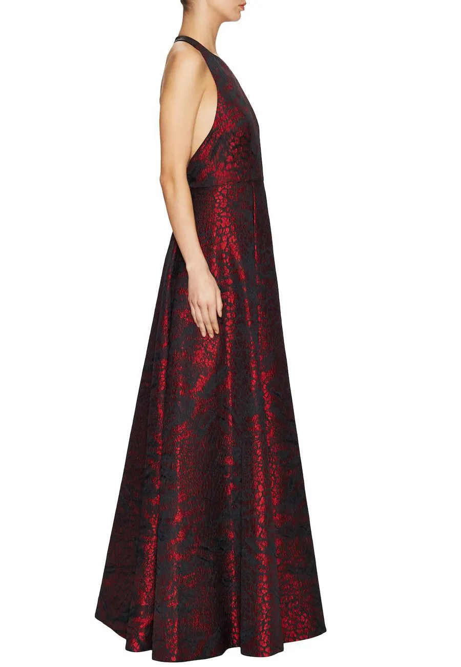 Red Teifer T Back Ball Gown