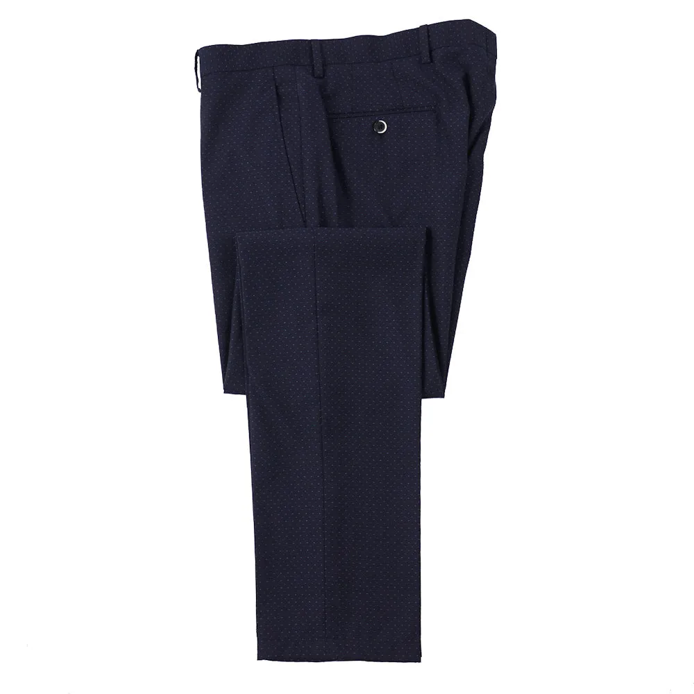 Roda Navy Jacquard Wool-Cotton Suit