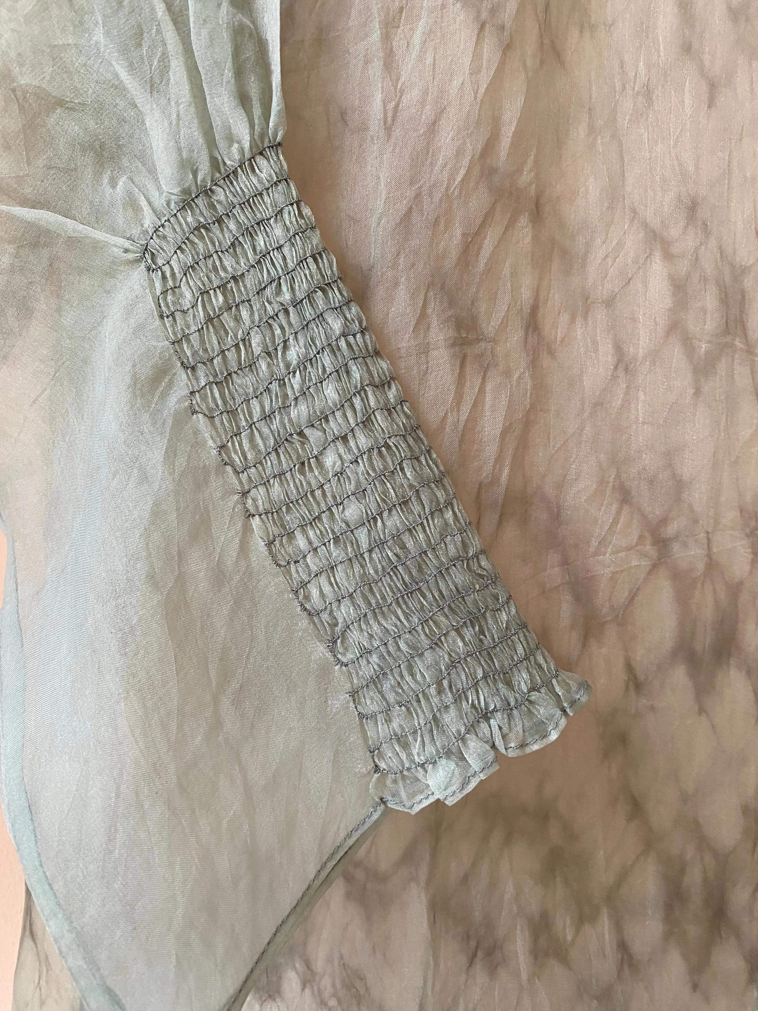 Rouched organza overlay