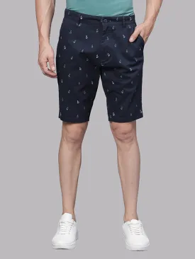 Sailboat Print Dark Navy Chino Shorts
