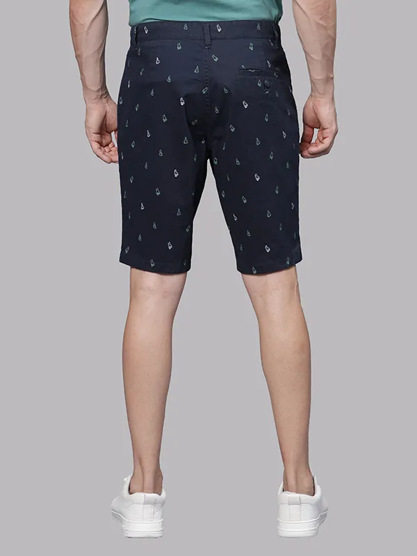 Sailboat Print Dark Navy Chino Shorts