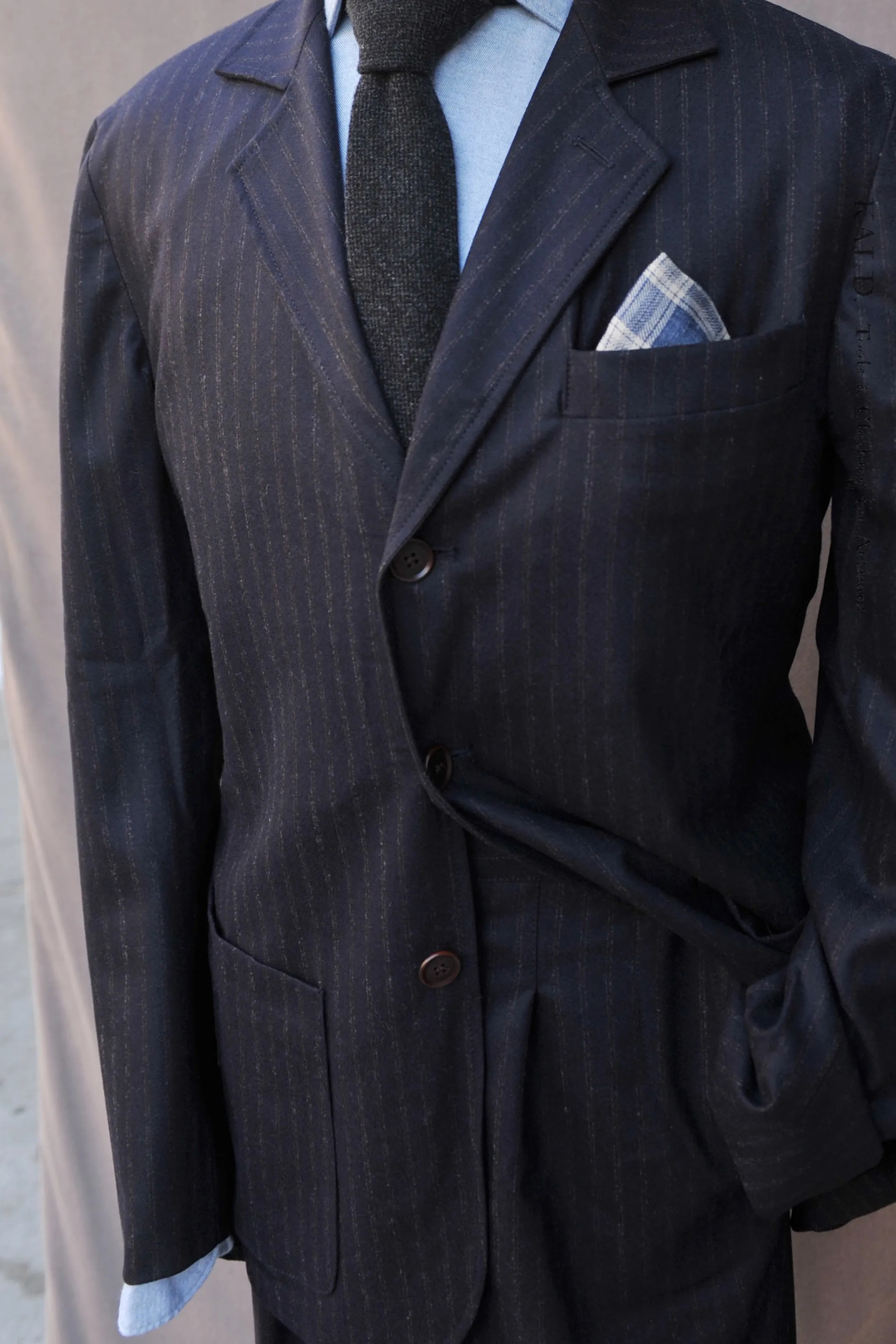 Shoemaker's Jacket - British Striped Wool  - M, L