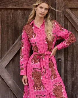 Siberian Stripes - Monaco Dress - Neon Rose