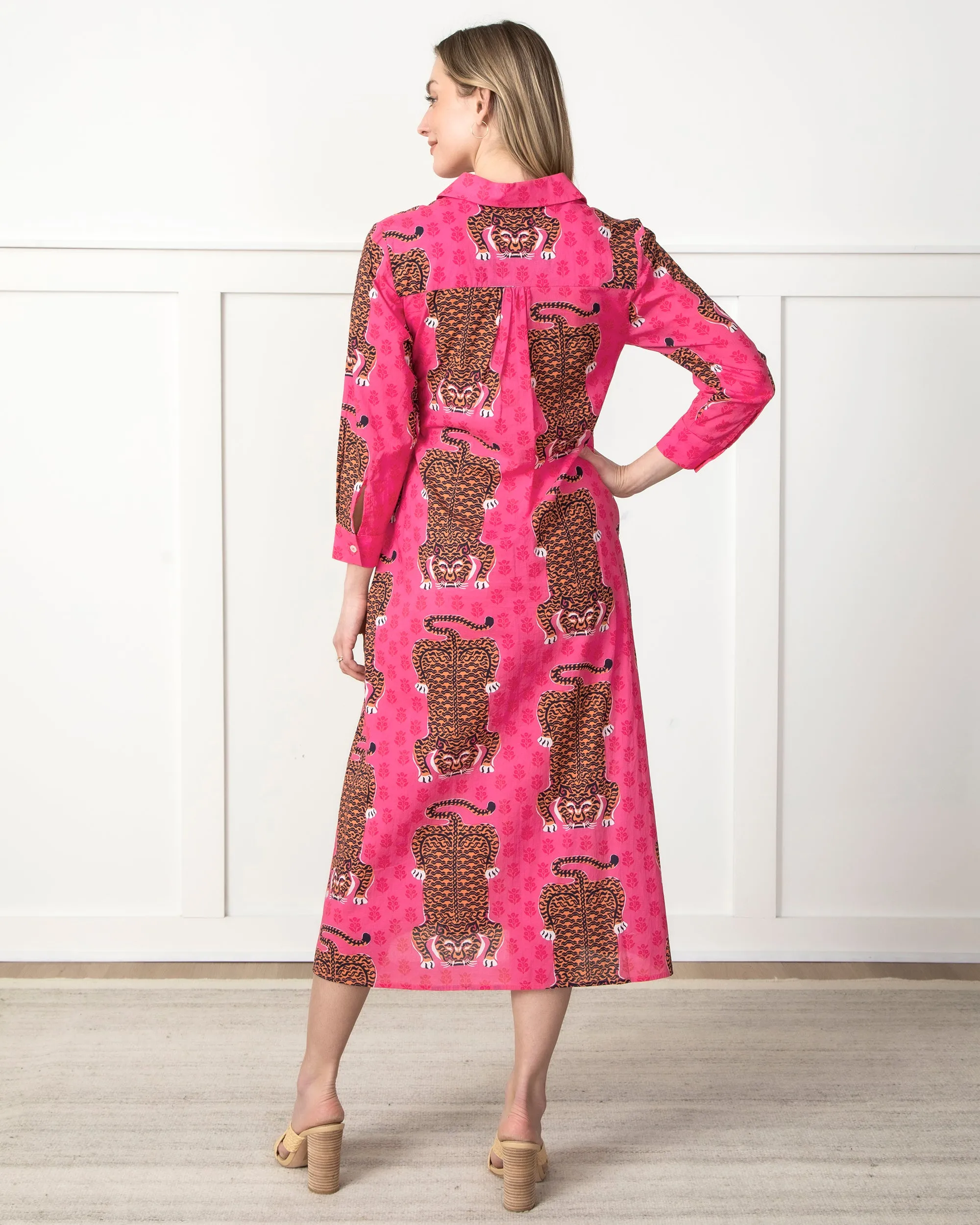 Siberian Stripes - Monaco Dress - Neon Rose