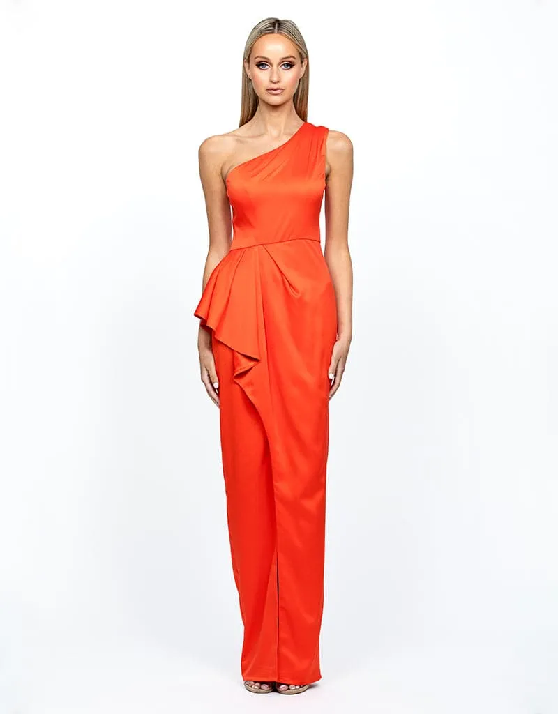STAR CROSSED LOVERS ONE SHOUDLER FRILL GOWN B55D27L