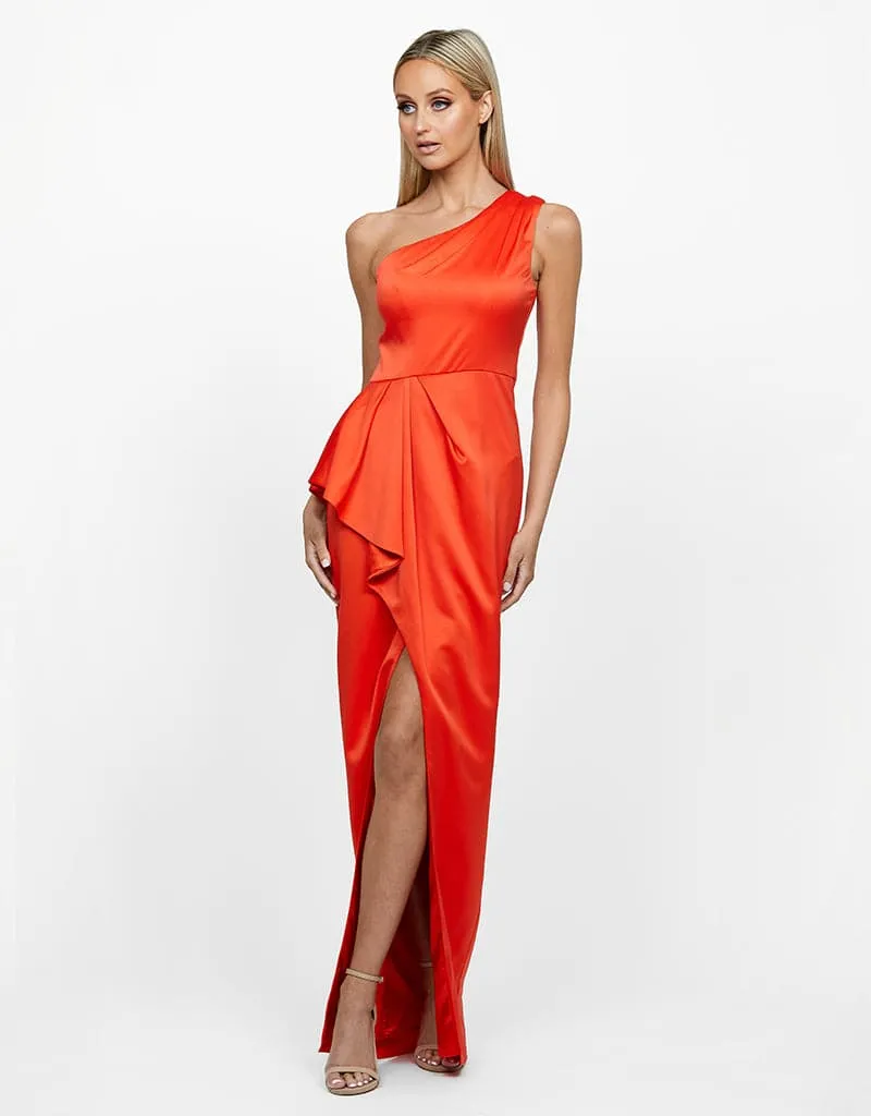 STAR CROSSED LOVERS ONE SHOUDLER FRILL GOWN B55D27L
