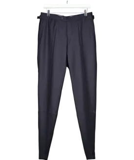 Suit Supply Blue Bird's Eye Slim Leg Straight Suit Trousers W30