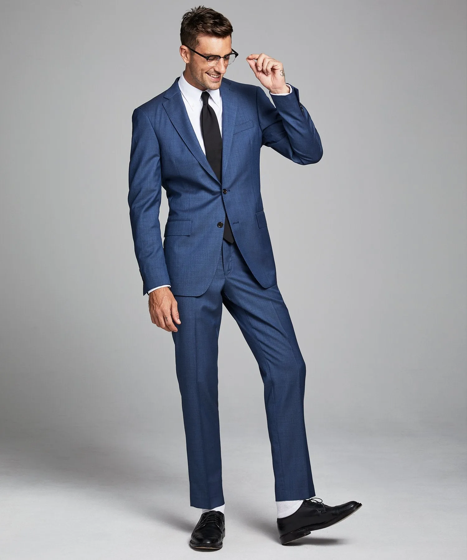 Sutton Stretch Tropical Wool Suit Jacket In Petrol Blue